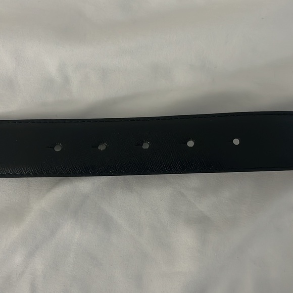 Michael Kors Silver and Black Leather Reversible Logo Buckle Belt - Picture 5 of 6